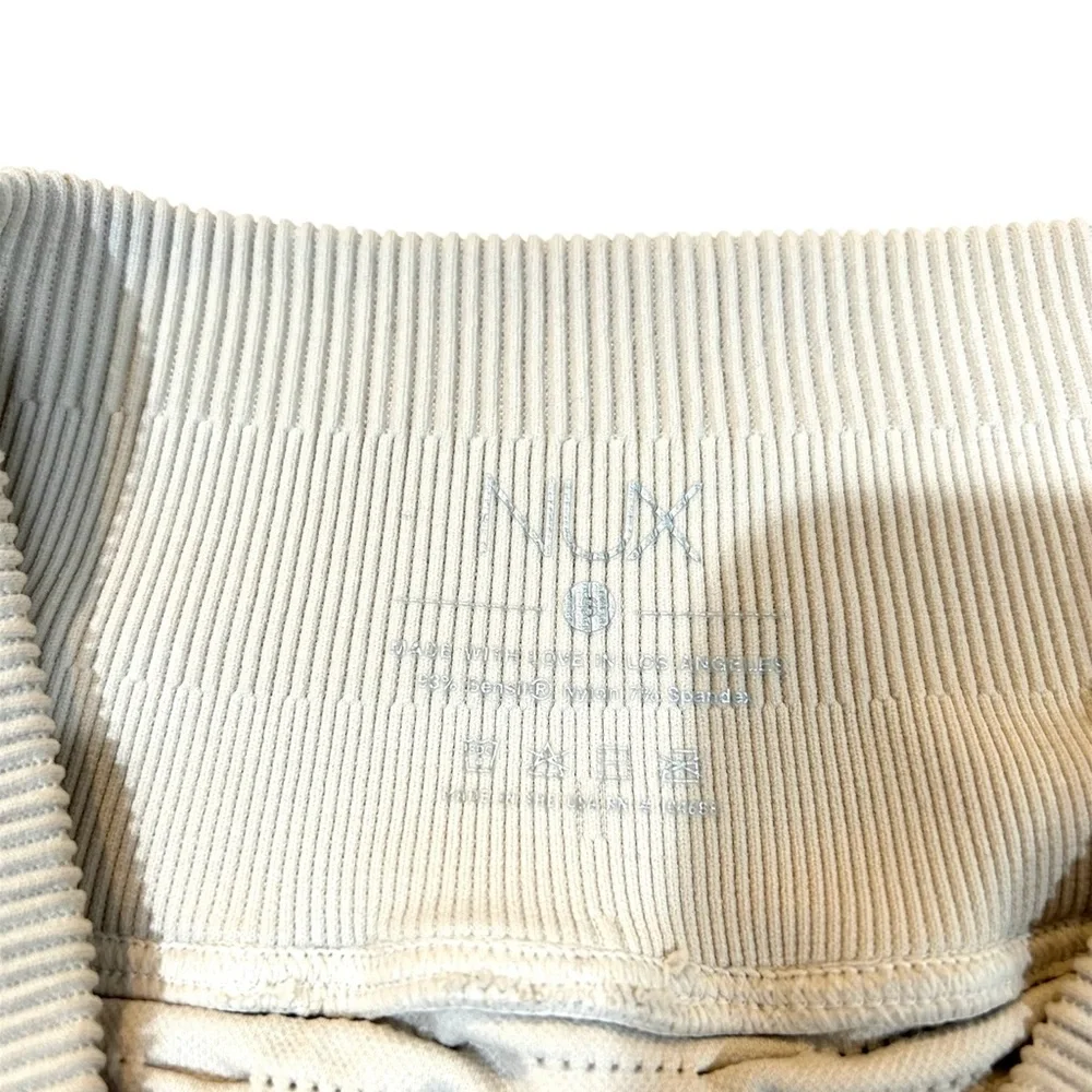 NUX leggings Pucker Up Small beige mid rise high compression yoga gym workout - Picture 4 of 6